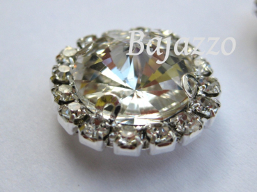 Strass Rund crystal eingefasst 12 mm